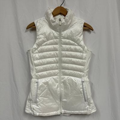 Sale Photo Thumbnail #294: Lululemon Women White Quilted Down Puffer Vest Full Zip