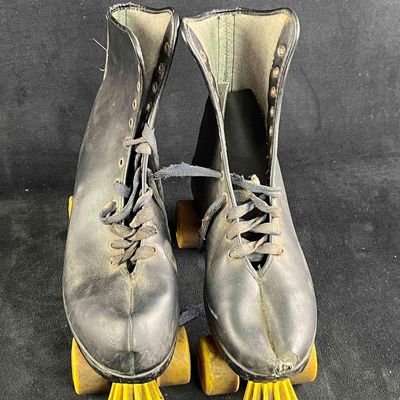 Vintage Roller Skates Yellow Wheels