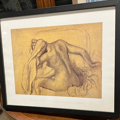 Framed Edgar Degas print.