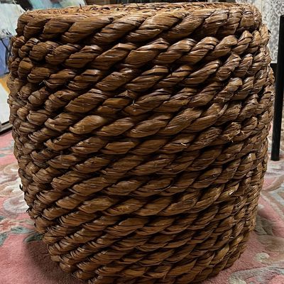 Woven ottoman or side table