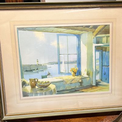 Framed watercolor print by Frank Sherwin.