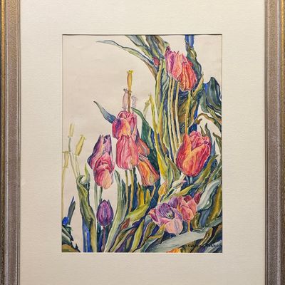 Sale Photo Thumbnail #105: Runbeck, Dolores Gaston (1898-1994) untitled Tulips, watercolor