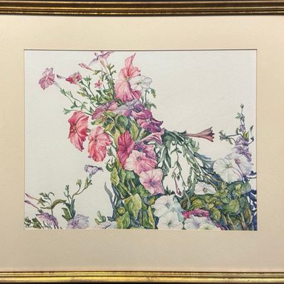 Runbeck, Dolores Gaston (1898-1994) untitled Morning Glories, watercolor