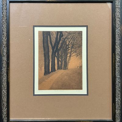 Welo, Larry, Quiet Street, aquatint etching