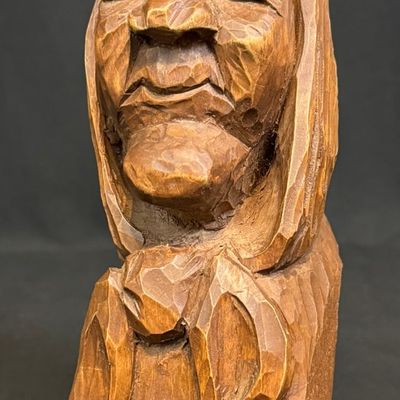 Sale Photo Thumbnail #119: Malm, Norman (1928-2011) old woman bust, woodcarving