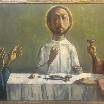Sale Photo Thumbnail #152: Raymer, Lester (1907-1991) Supper at Emmaus, 1966 oil on board