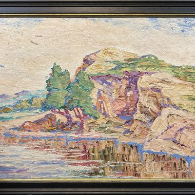 Runbeck, Dolores Gaston (1898-1994) untitled landscape, oil on board