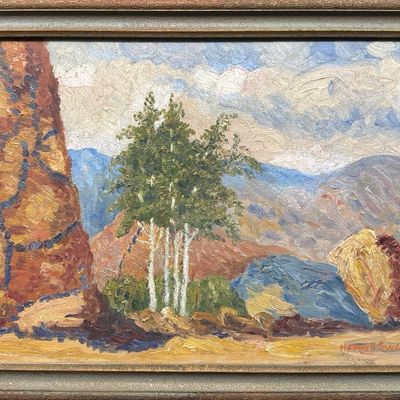 Swensson, Hannah (1866-1945) untitled mountain landscape, 1925 oil on board