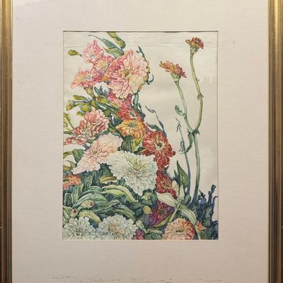 Runbeck, Dolores Gaston (1898-1994) untitled Mums, 1938 watercolor