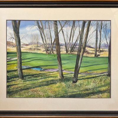 Sale Photo Thumbnail #144: Potucek, Pat (1925-2011) untitleed golf course, 1971 watercolor