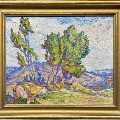 Sale Photo Thumbnail #134: Runbeck, Dolores Gaston (1898-1994) Landscape #16, 1931 oil on board