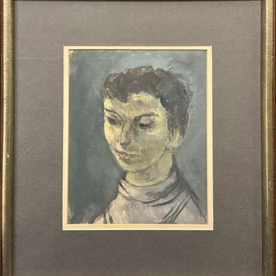 Raymer, Lester (1907-1991) untitled boy's head, 1984 watercolor