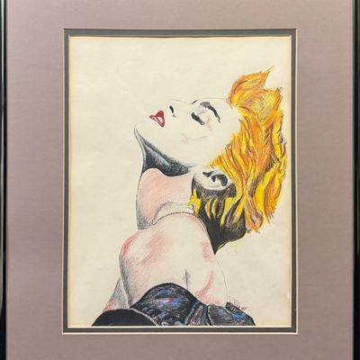 Bray, Michael, untitled portrait of Madonna, 1986 color pencil drawing
