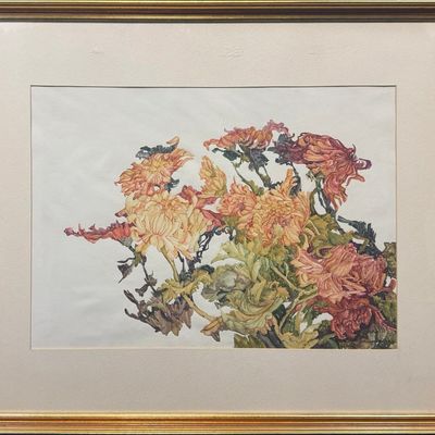 Sale Photo Thumbnail #142: Runbeck, Dolores Gaston (1898-1994) untitled mums, watercolor