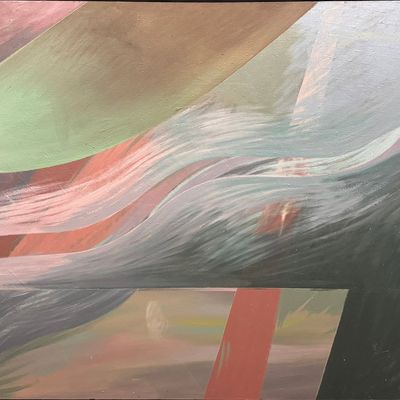 Klocke, Tom (1949-2022) untitled blue wind, acylic on canvas