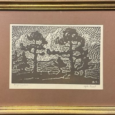 Sale Photo Thumbnail #107: Sandzen, Birger (1871-1954) After Sunset, 1918 nail head wood cut