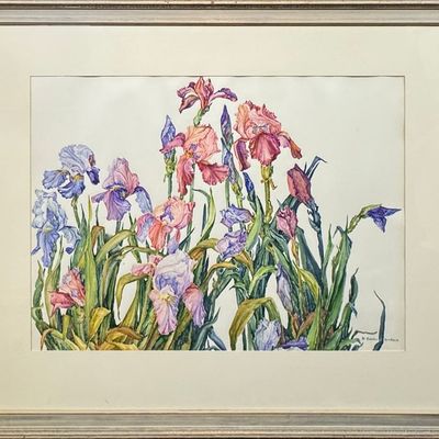 Runbeck, Dolores Gaston (1898-1994) untitled irises, watercolor
