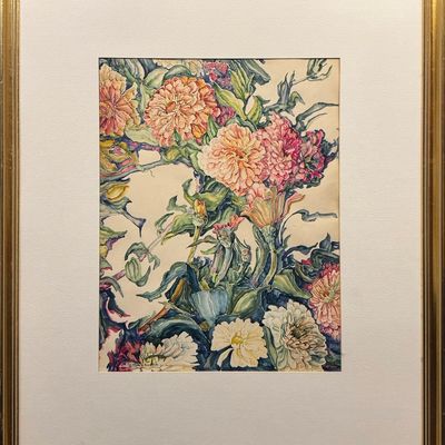 Sale Photo Thumbnail #128: Runbeck, Dolores Gaston (1898-1994) untitled chrysanthemums, watercolor