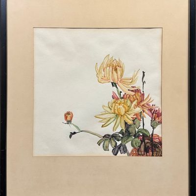Runbeck, Dolores Gaston (1898-1994)  untitled mums, watercolor