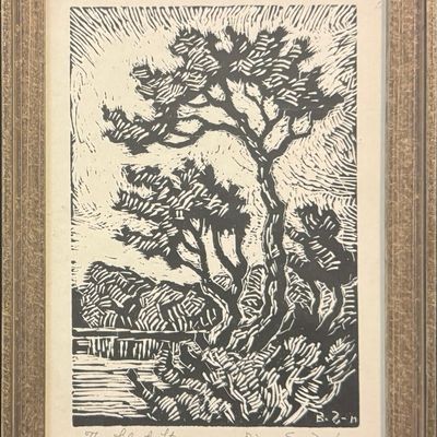 Sandzen, Birger (1871-1954) The Silent Stream, 1930 wood cut
