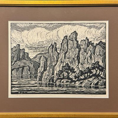 Sandzen, Birger (1871-1954) Dream Canyon, 1928 linoleum cut