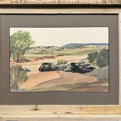 Sale Photo Thumbnail #101: Davidson, Ed (1877-1944) untitled landscape with rocks, watercolor