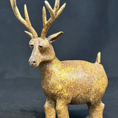 Sale Photo Thumbnail #135: Jacobs, Howard A (1914-2007) deer, stoneware