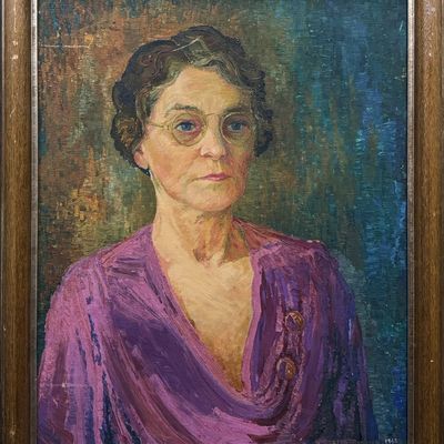 Runbeck, Dolores Gaston (1898-1994) 1945 untitled portrait of a woman, oil on board
