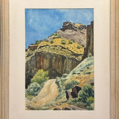Dickerson, William (1904-1972) Cliffs in the Rio Grande, watercolor