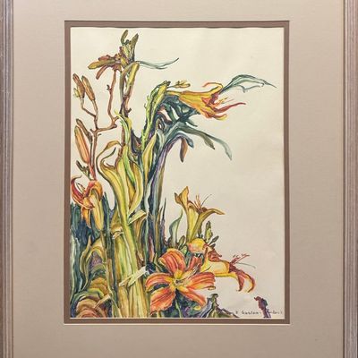 Runbeck, Dolores Gaston (1898-1994) untitled Day Lilies, watercolor