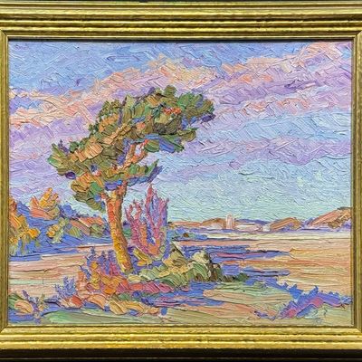 Sale Photo Thumbnail #115: Runbeck, Dolores Gaston (1898-1994) Landscape, 1931 oil on board