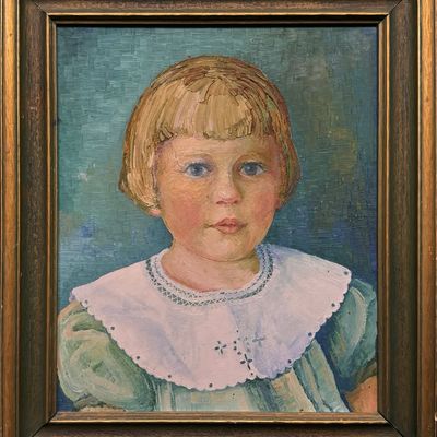 Runbeck, Dolores Gaston (1898-1994) untitled portrait of a girl, oil on board
