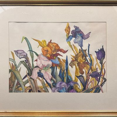 Runbeck, Dolores Gaston (1898-1994) untitled Iris, watercolor