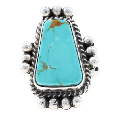Rosella Paxon Navajo Sterling Turquoise Ring Sz 9