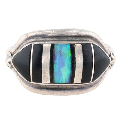 Albert Francisco Navajo Sterling Multi-Stone Inlay Ring Sz 5.5