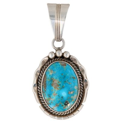 Running Bear Sterling Turquoise Pendant