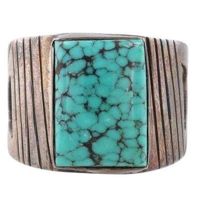 Herbert Platero Navajo Sterling Turquoise Ring Sz 9