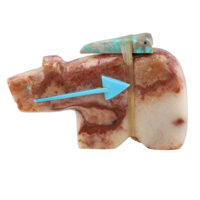 Bennie Bacy Zuni Agate Bear Fetish Carving