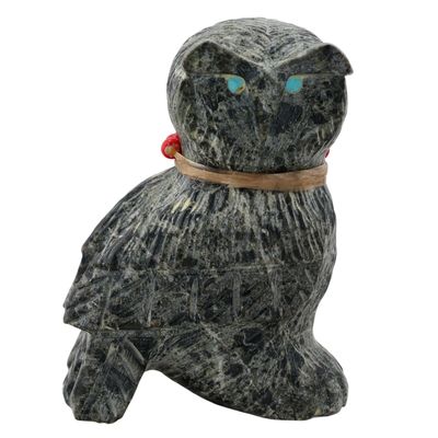 Richardson's Trading Post: Douglas Martza Zuni Black Marble Owl Fetish Carving