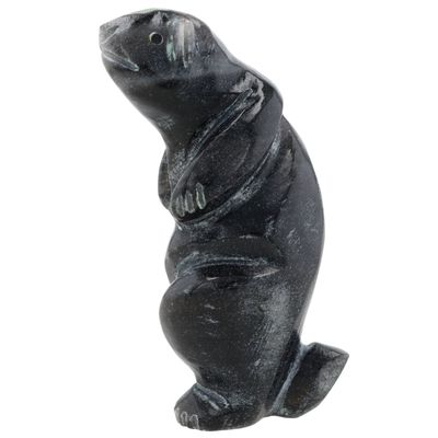 Albert Livingston Navajo Marble Standing Beaver Fetish Carving