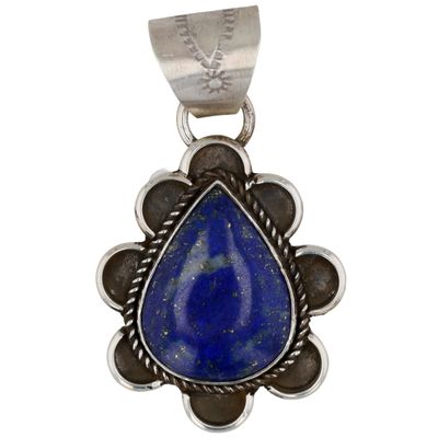 Richardson's Trading Post: Cordell Platero Navajo Sterling Lapis Lazuli Pendant