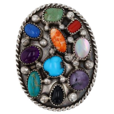 Richardson's Trading Post: Herbert Begaye Navajo Sterling Multi-Stone Ring Sz 6
