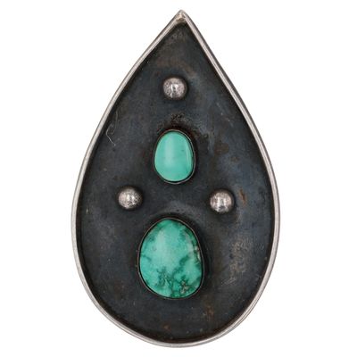 Vintage Navajo Sterling Turquoise Pendant