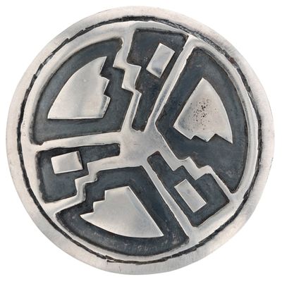 Vintage Hopi Sterling Overlay Brooch