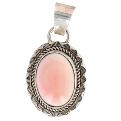 Richardson's Trading Post: Cordell Platero Navajo Sterling Pink Conch Pendant