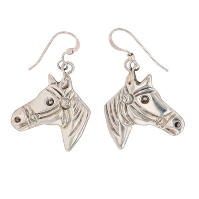 Richardson's Trading Post: Allison Manuelito Navajo Sterling Horse Earrings