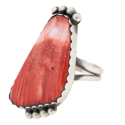 Selena Warner Navajo Sterling Spiny Oyster Ring Sz 8
