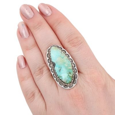 Rosella Paxon Navajo Sterling Turquoise Ring Sz 8