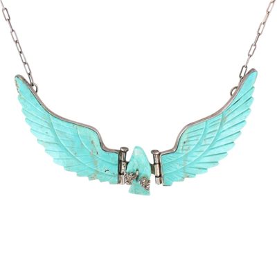 Harry Spencer Navajo Sterling Turquoise Eagle Necklace