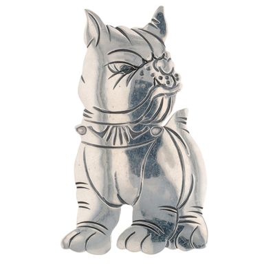 Lambert Perry Navajo Sterling Stamped Bulldog Pendant/Brooch